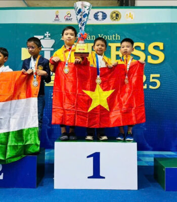 Junior Pheniker Vu Thanh An – 3B2 won the Team Gold Medal at the 27th Asian Youth Chess Championship – 2025.