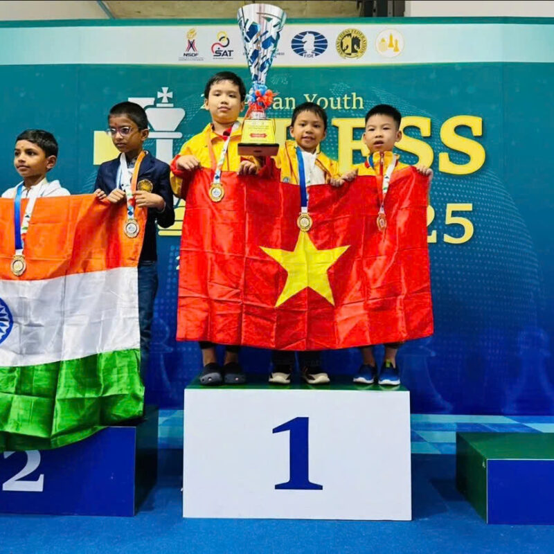 Junior Pheniker Vu Thanh An – 3B2 won the Team Gold Medal at the 27th Asian Youth Chess Championship – 2025.
