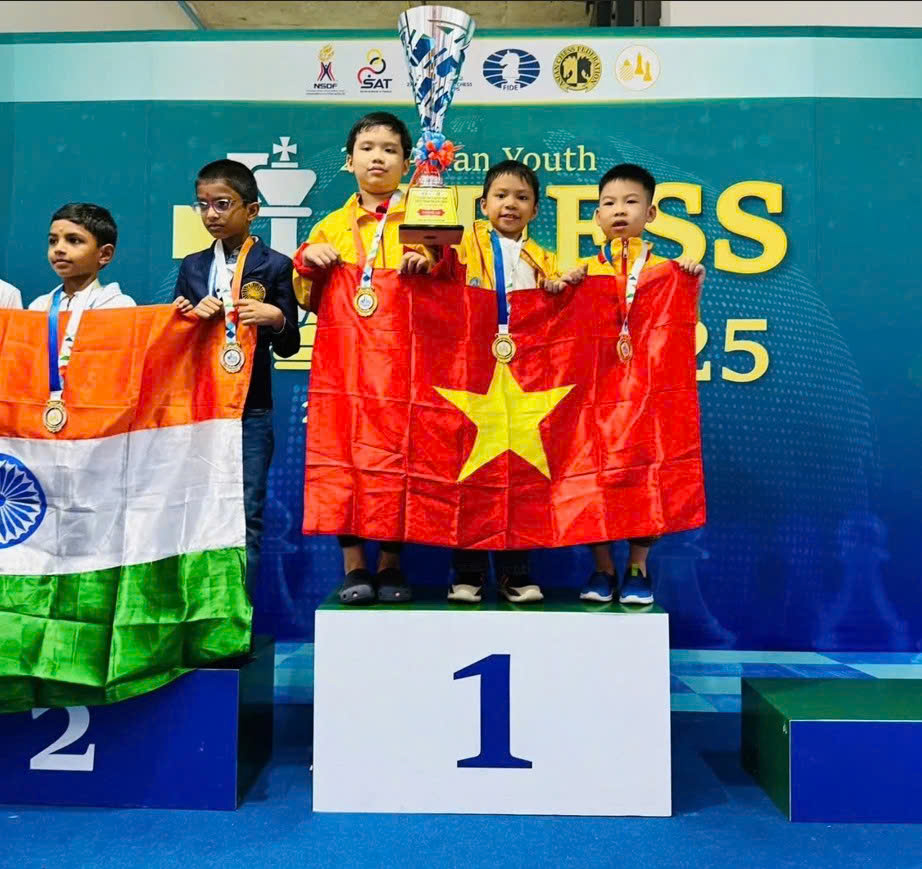 Junior Pheniker Vu Thanh An – 3B2 won the Team Gold Medal at the 27th Asian Youth Chess Championship – 2025.